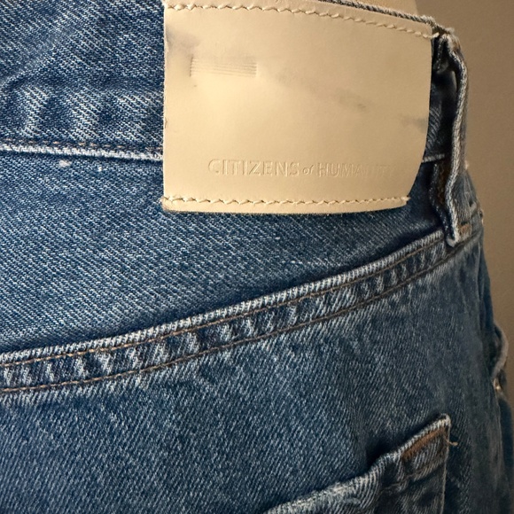 Citizen of Humanity Ayla High-Rise Crop Wide-Leg Denim Medium Blue Jeans Size 31 - Picture 10 of 12
